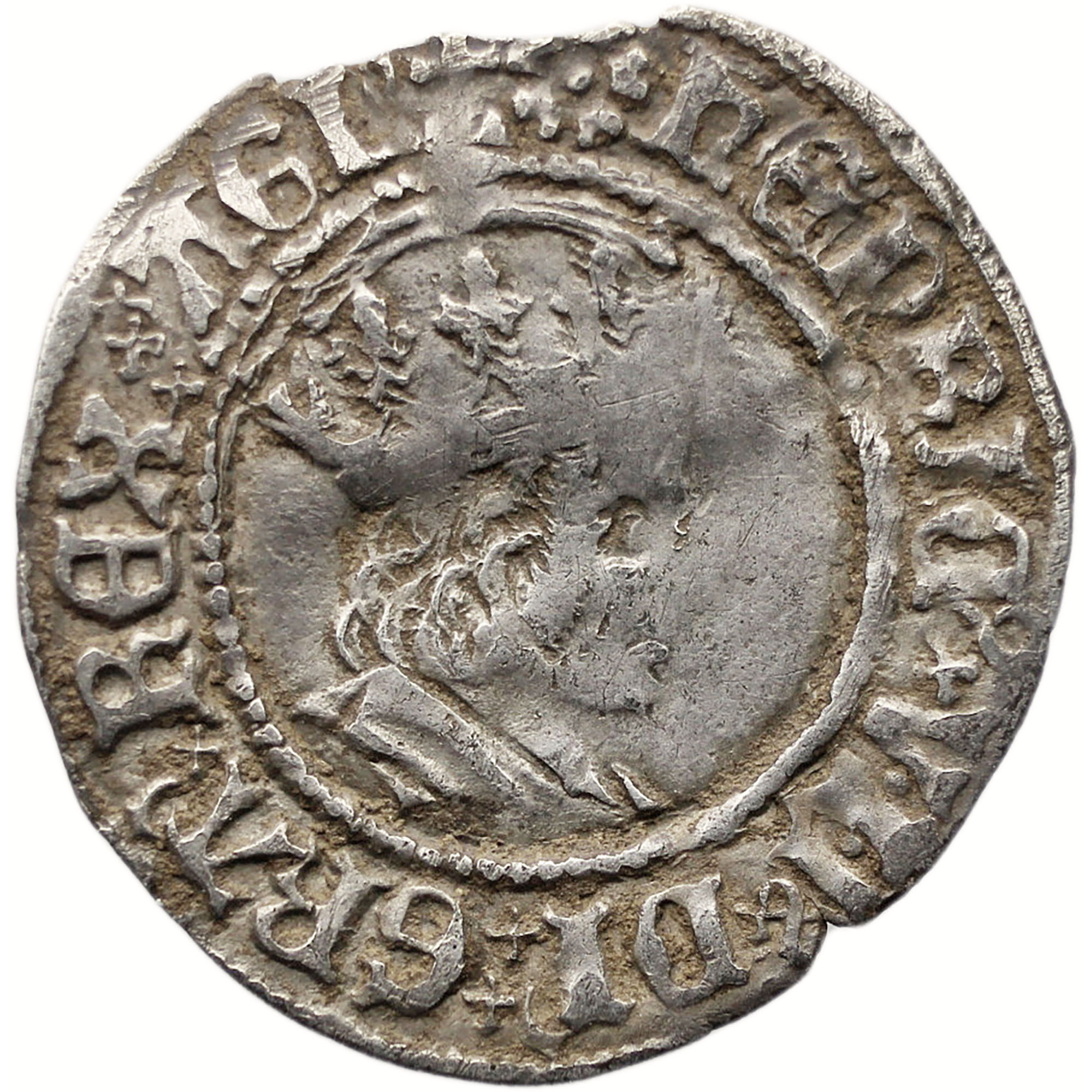 1504 - 1509 Henry VII Half Groat England Coin Profile issue, York Mint, Rose mintmark, Archbishop Bainbridge