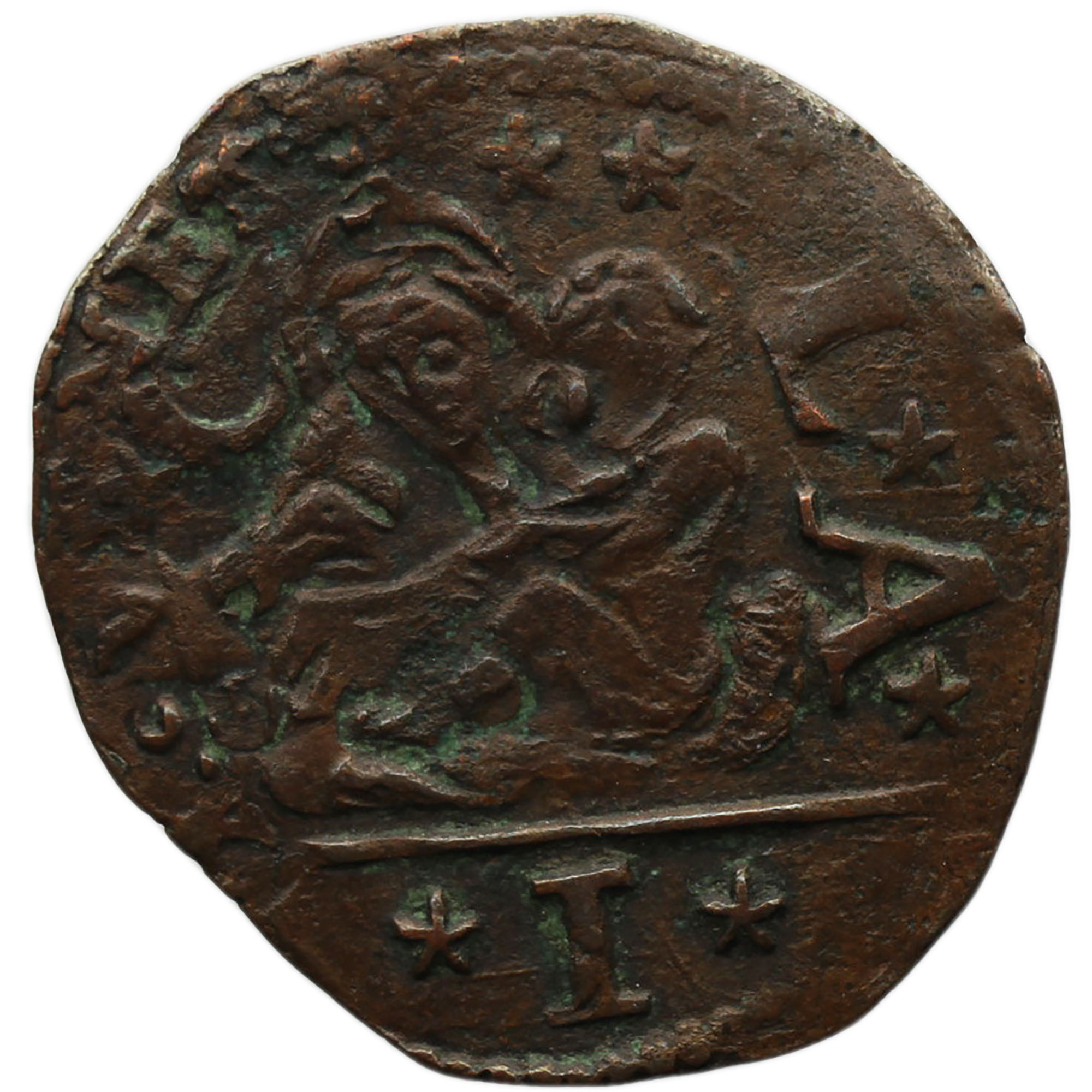 1519-1629 1 Bagattino Overstruck Anonymous coinage Venice Coin Italy