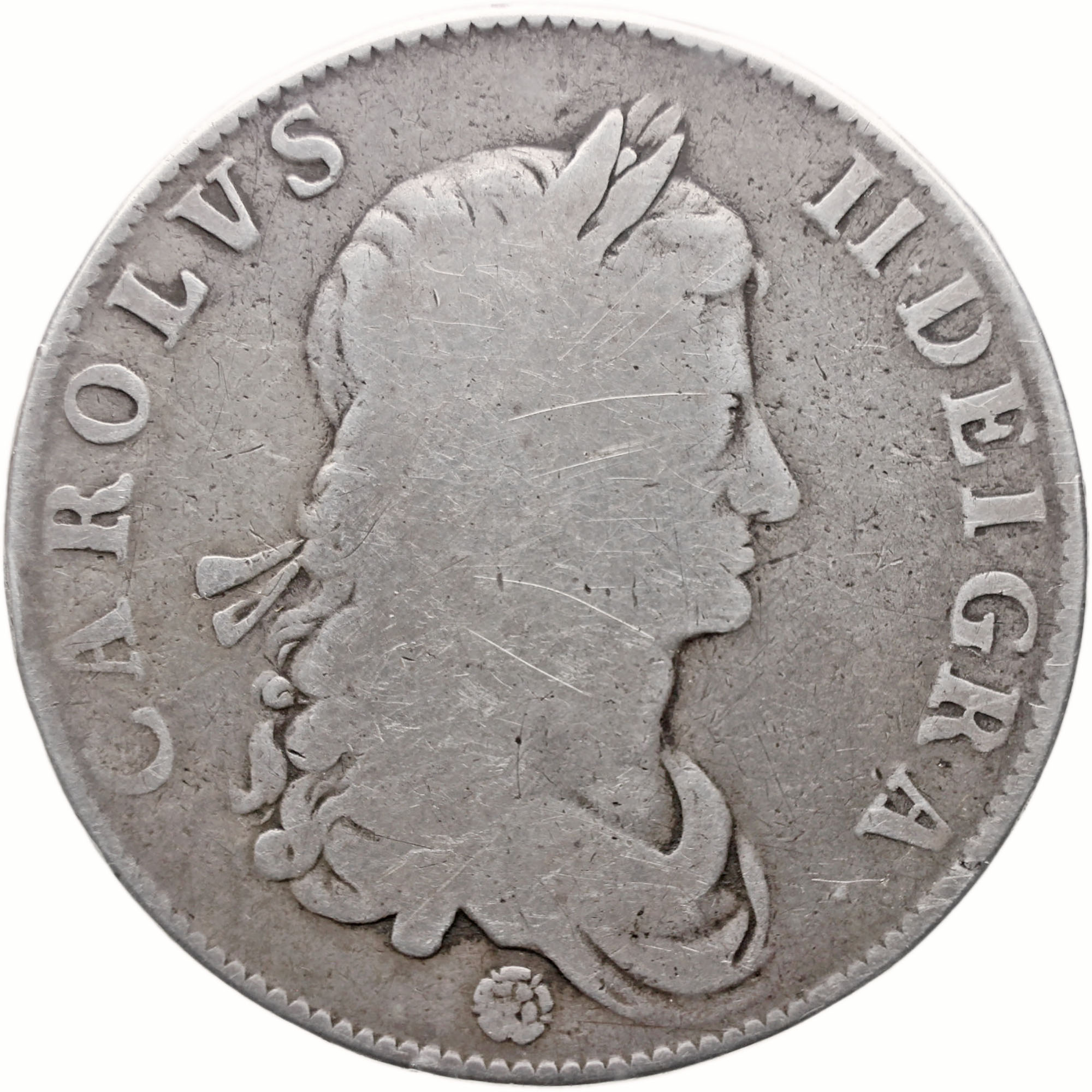 1662 Crown Charles II Coin UK Silver