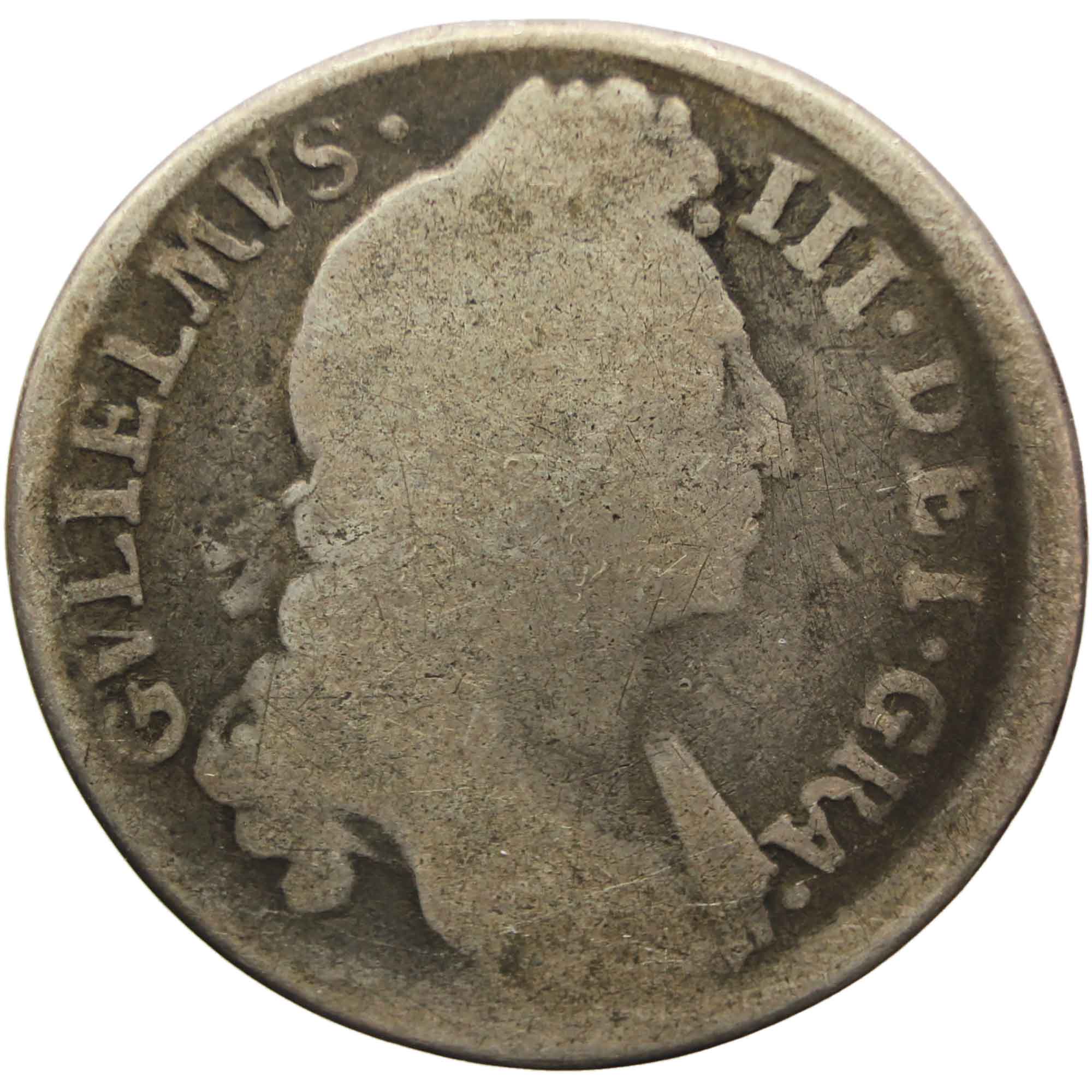 1696 Shilling William III Great Britain Coin Silver