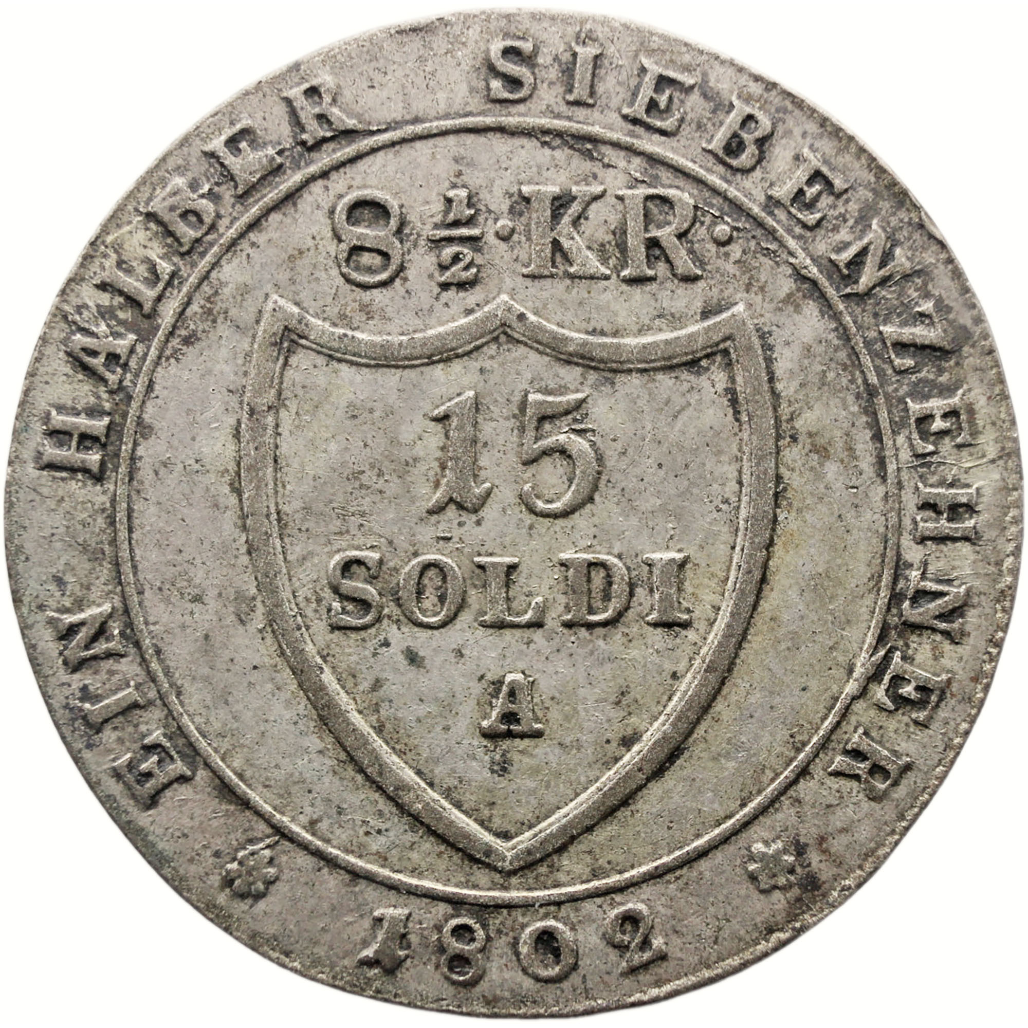 1802 A 15 Soldi 8½ Kreuzer County of Gorizia Coin Italy Vienna Mint