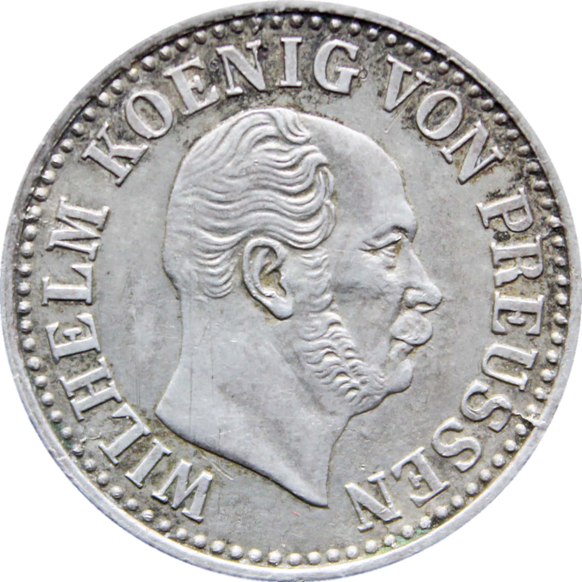 1872 A 1/2 Groschen Wilhelm I Germany Kingdom of Prussia Silver Coin