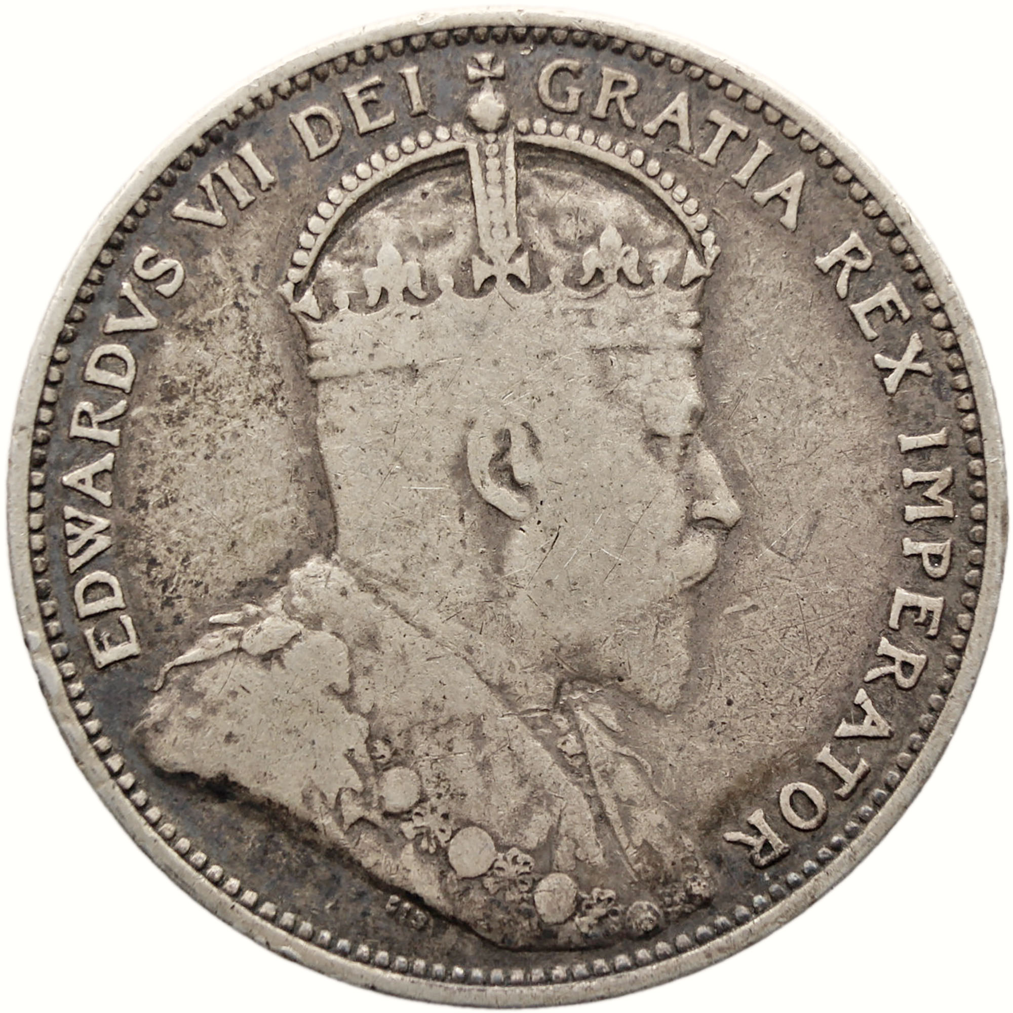1910 25 Cents Canada Edward VII Silver