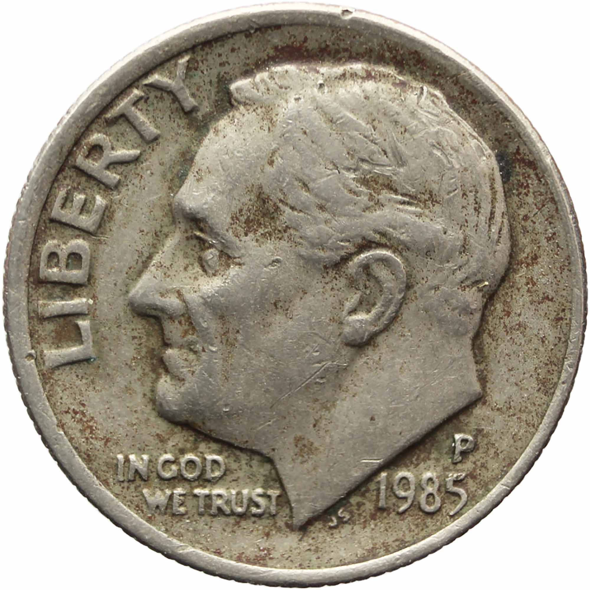 1985 One Dime Roosevelt United States Coin Philadelphia Mint