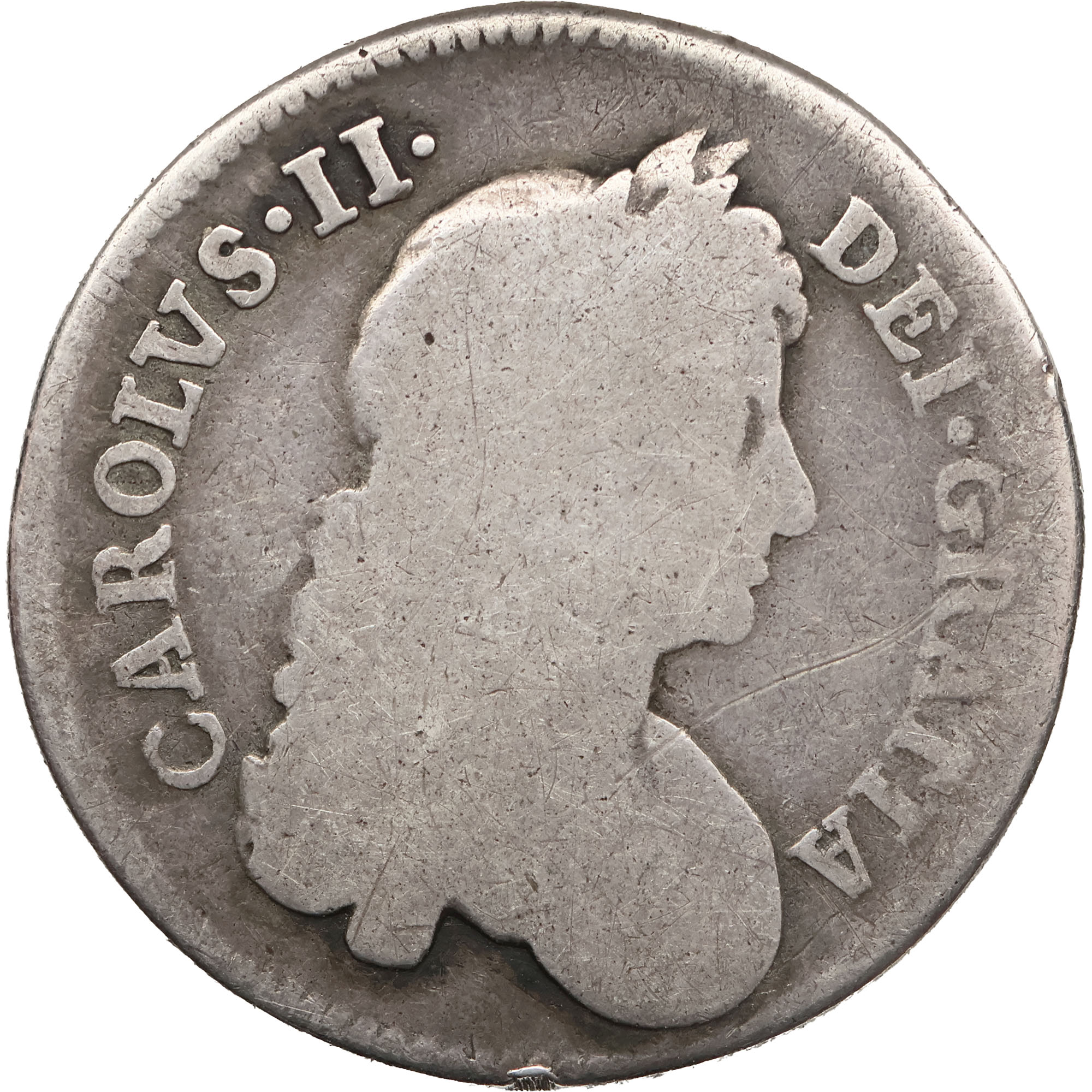 1679 Shilling Charles II Coin UK Silver 2nd milled bust