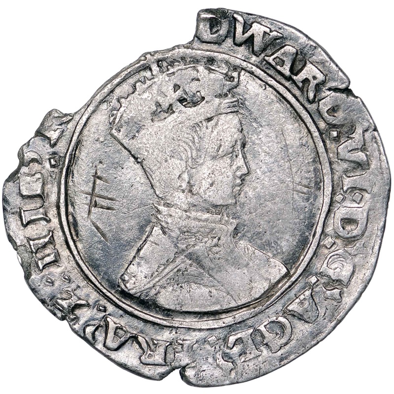 1549 Edward VI Shilling England Coin, 2nd period, mm. Grapple, bust 3