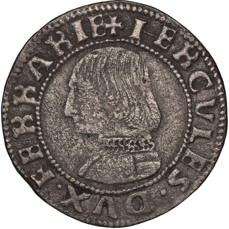 1471-1505 Grossone Ercole I Coin Duchy of Ferrara Italy Silver