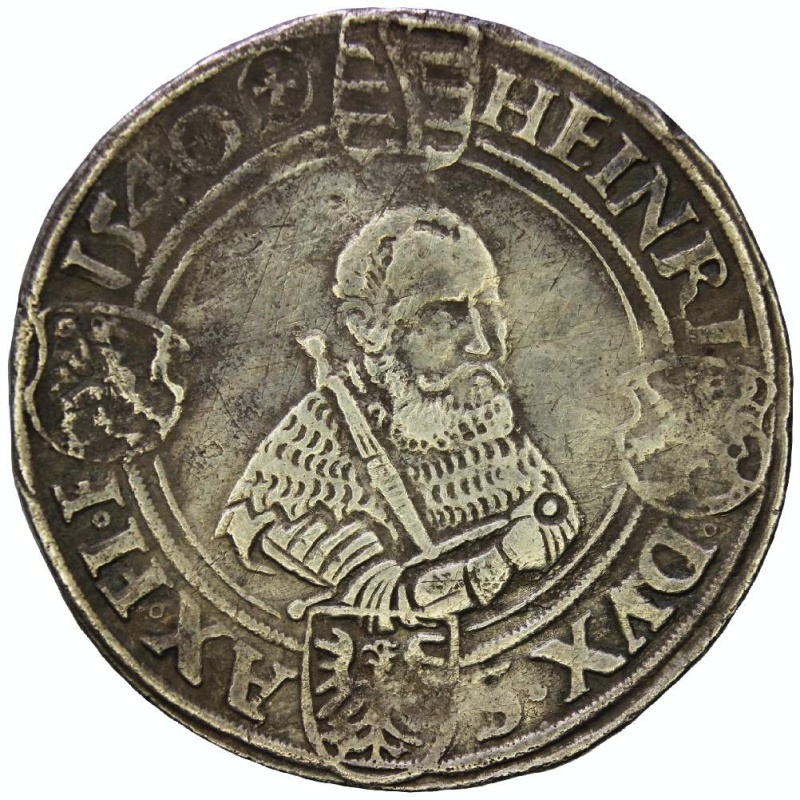 1540 Germany Sachsen-Gesamthaus Johann Friedrich I and Heinrich Silver Thaler (taler) coin