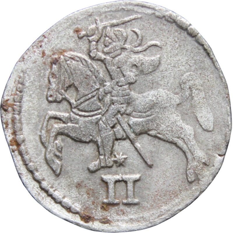 1570 Lithuania Sigismund II Augustus 2 Denar Coin Silver