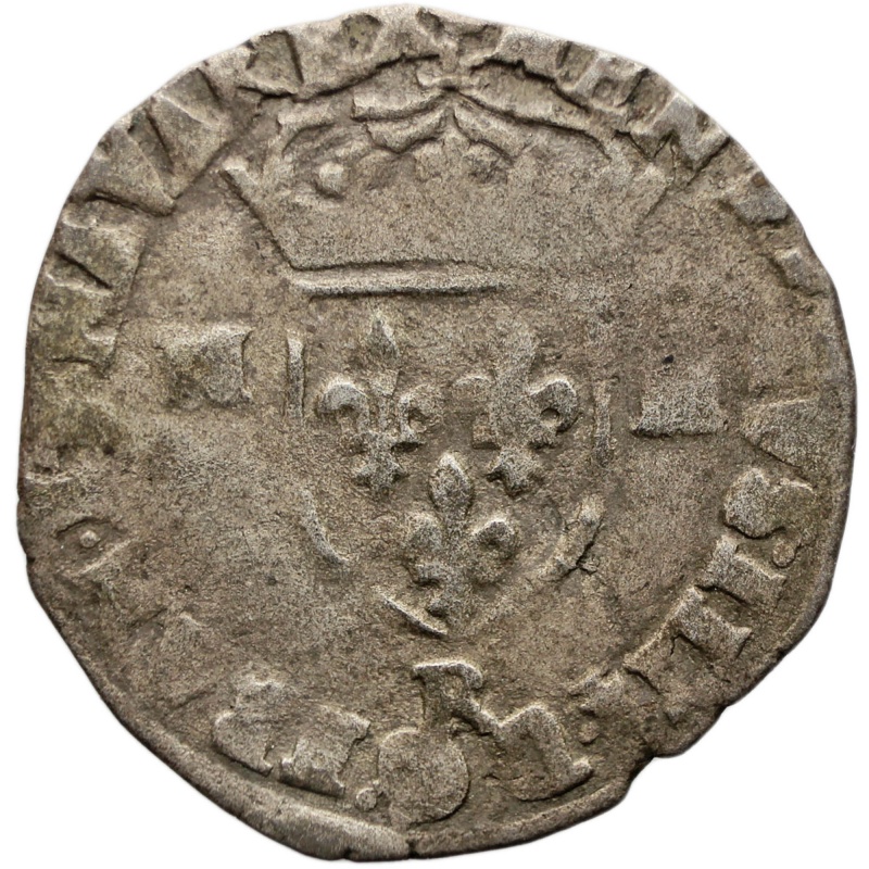 1593 R Douzain France Coin Henry IV 1st type Avignon Mint Silver
