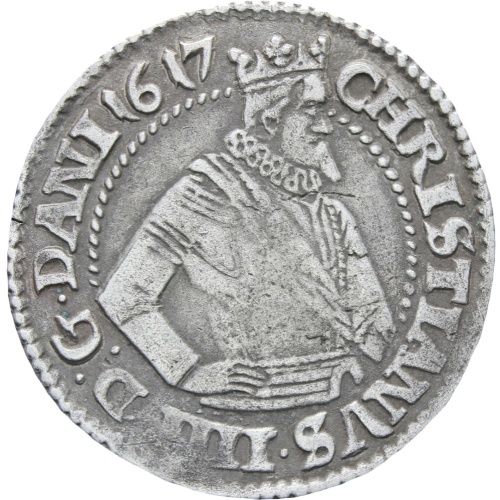 1617 One Mark Denmark Norway Coin Christian IV