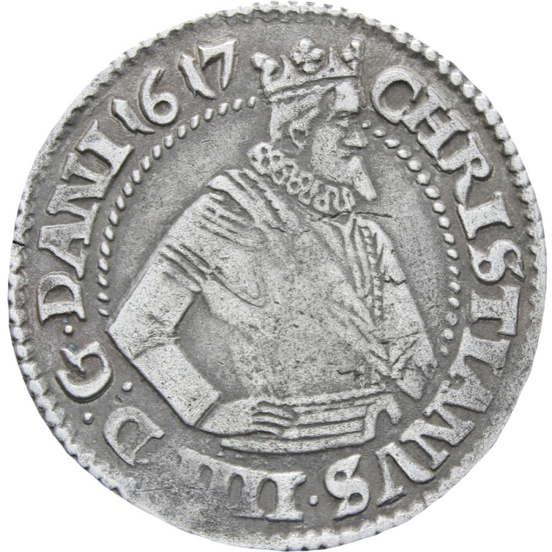 1617 One Mark Denmark Norway Coin Christian IV