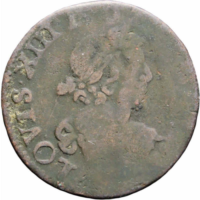 1639 Double Tournois 2 Deniers Louis XIII France Coin