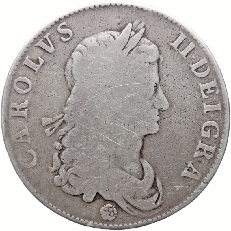 1662 Crown Charles II Coin UK Silver