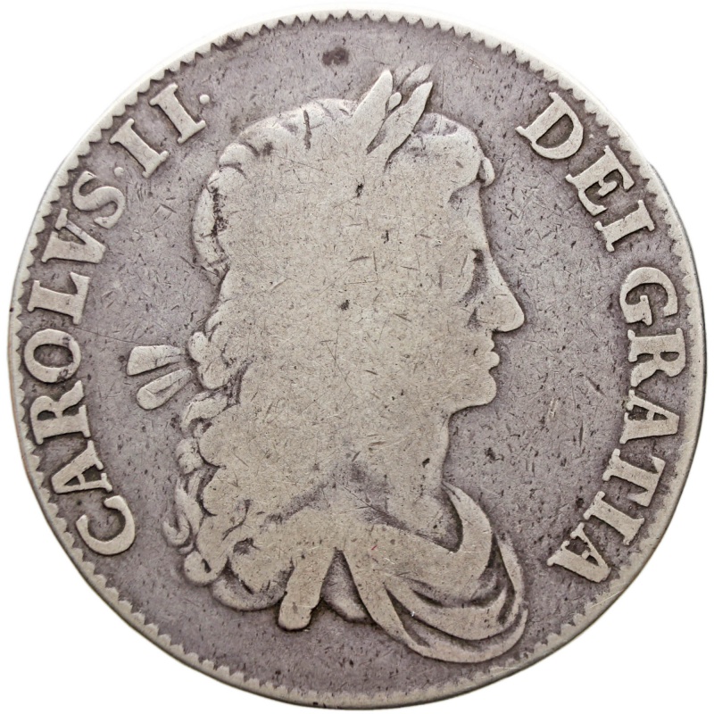 1663 Crown Charles II Coin Great Britain Silver