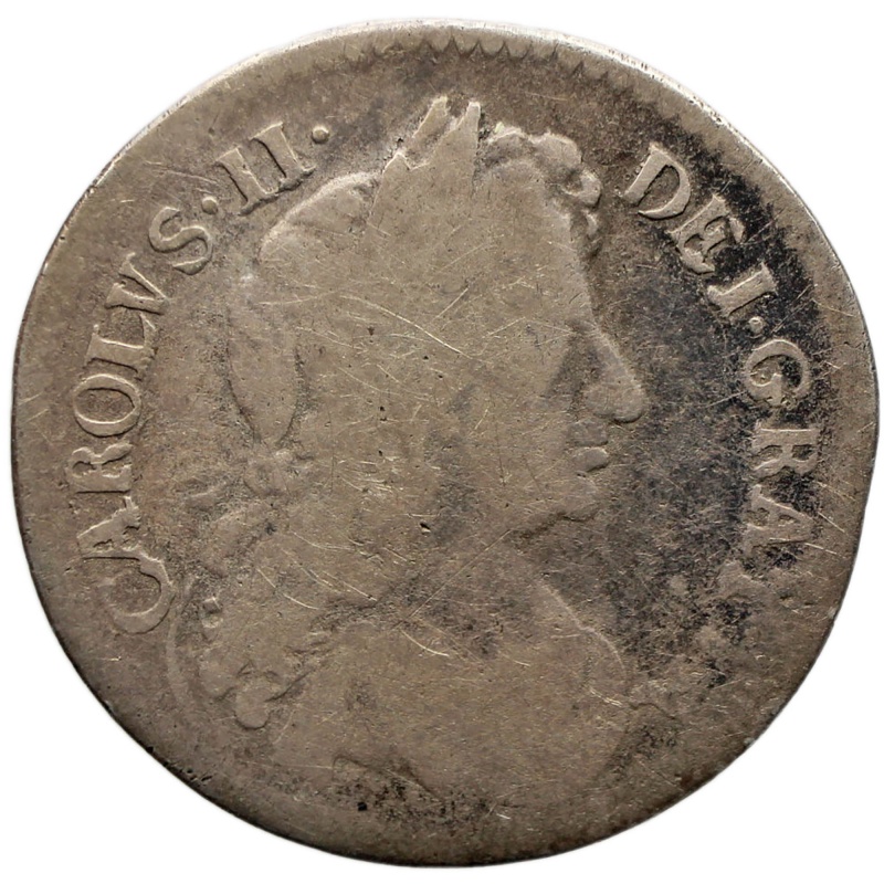 1683 Sixpence Charles II Coin UK Silver