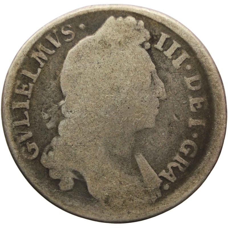 1696 Shilling William III Great Britain Coin Silver
