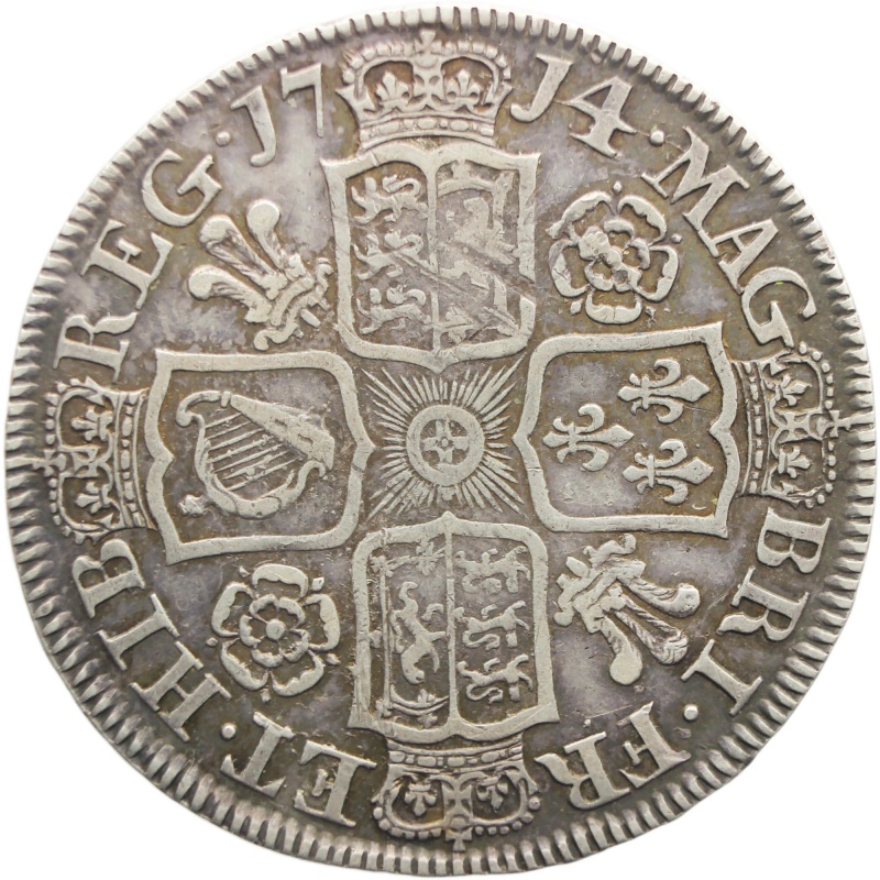1714 Half Crown Queen Anne Silver Coin British United Kingdom