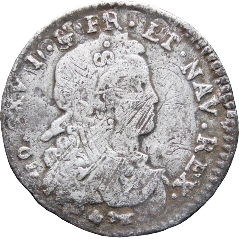 1720 A 10 Sols, 1/12 Ecu Louis XV Silver Coin Struck Over 1719 10 Sols of Franc-Navarre