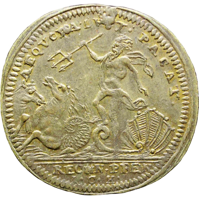 1730 France Nürnberger Rechenpfennige LOUIS XV Brass Token