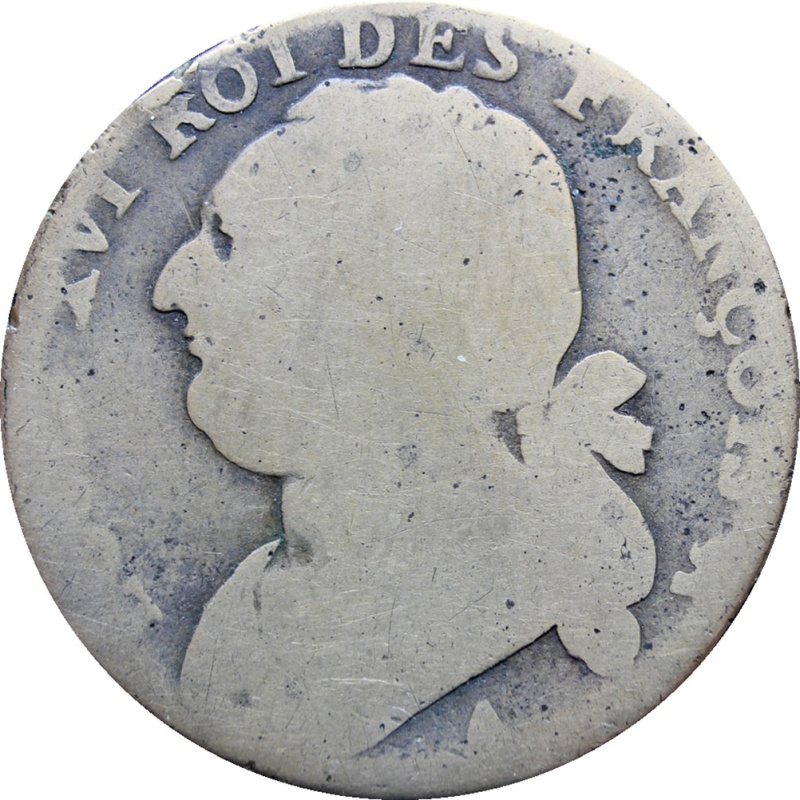 1793 France 12 Deniers Louis XVI Coin
