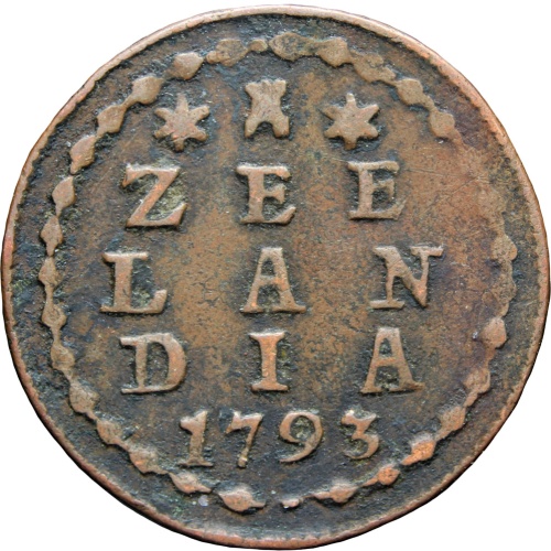 1793 Netherlands Zeeland Duit Coin