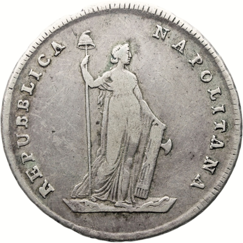 1798 6 Carlini Neapolitan Republic Coin Italy Silver