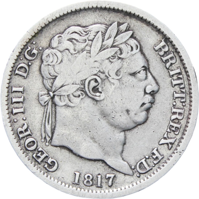 1817 Great Britain George III Silver Shilling Coin
