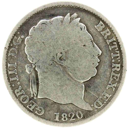1820 Great Britain George III Silver Shilling Coin