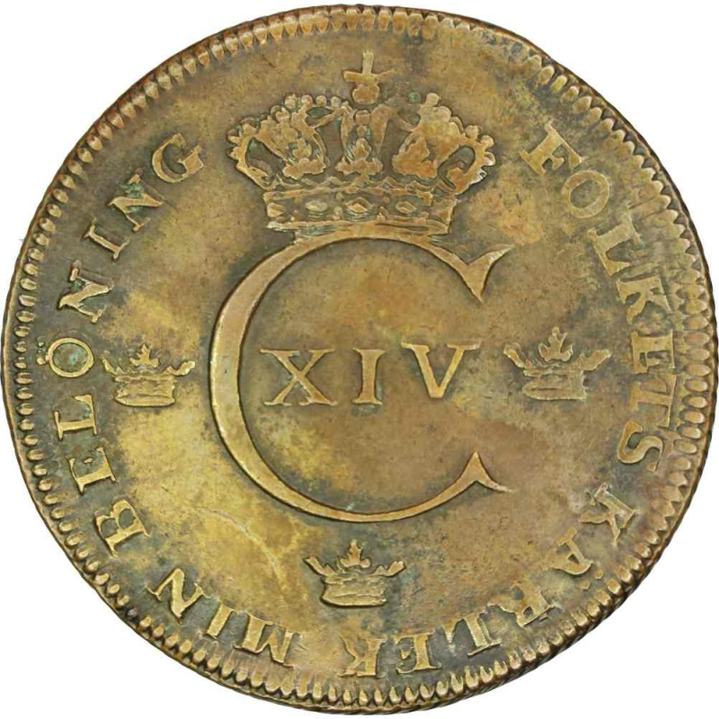 1821 Sweden Karl XIV Johan Copper one Skilling coin