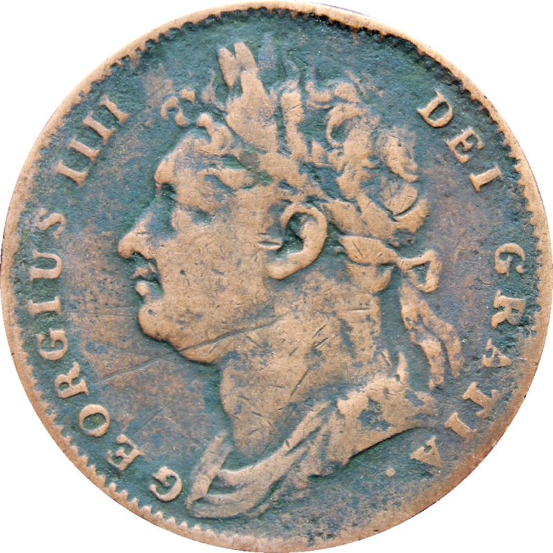 1822 United Kingdom George IV One Farthing Coin