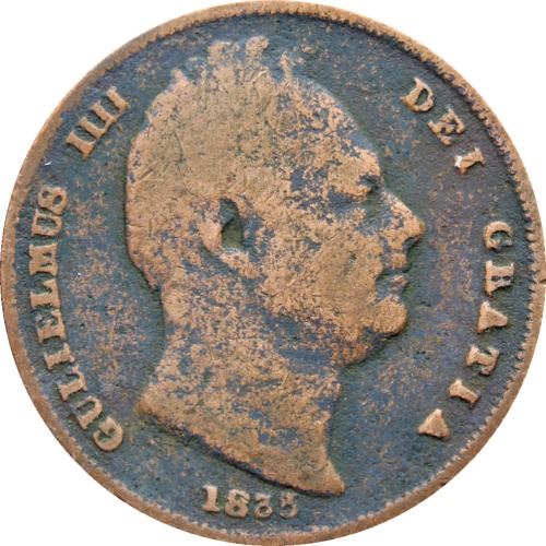 1835 United Kingdom William IV One Farthing Coin
