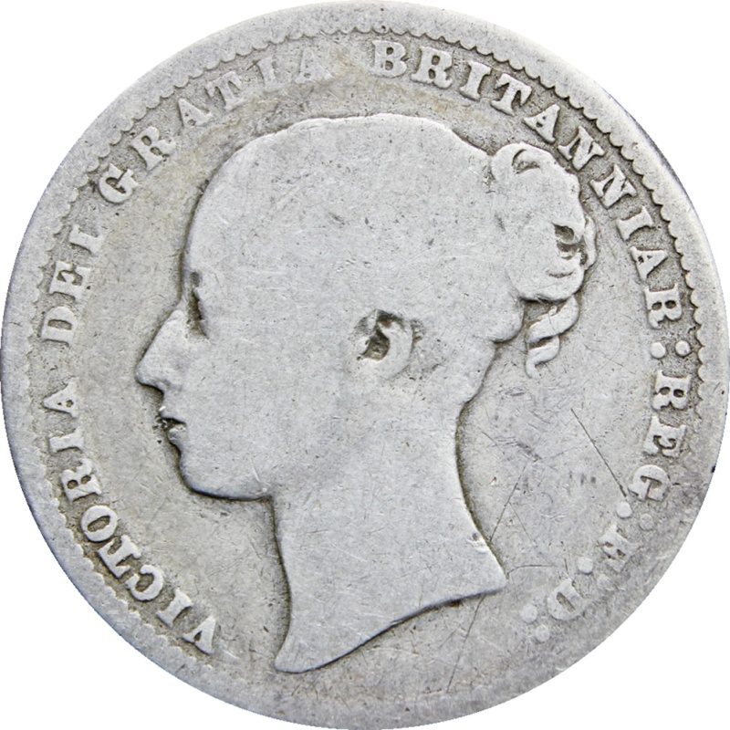 1872 Shilling Coin Victoria Great Britain Silver