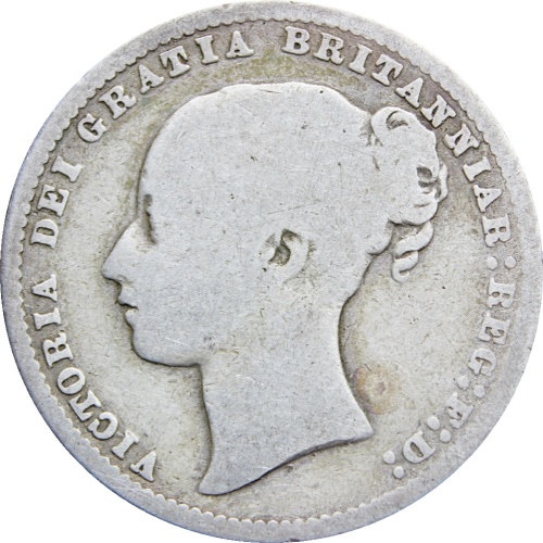 1875 Shilling Queen Victoria Great Britain Silver Coin