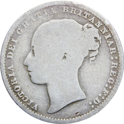 1875 Shilling Queen Victoria Great Britain Silver Coin
