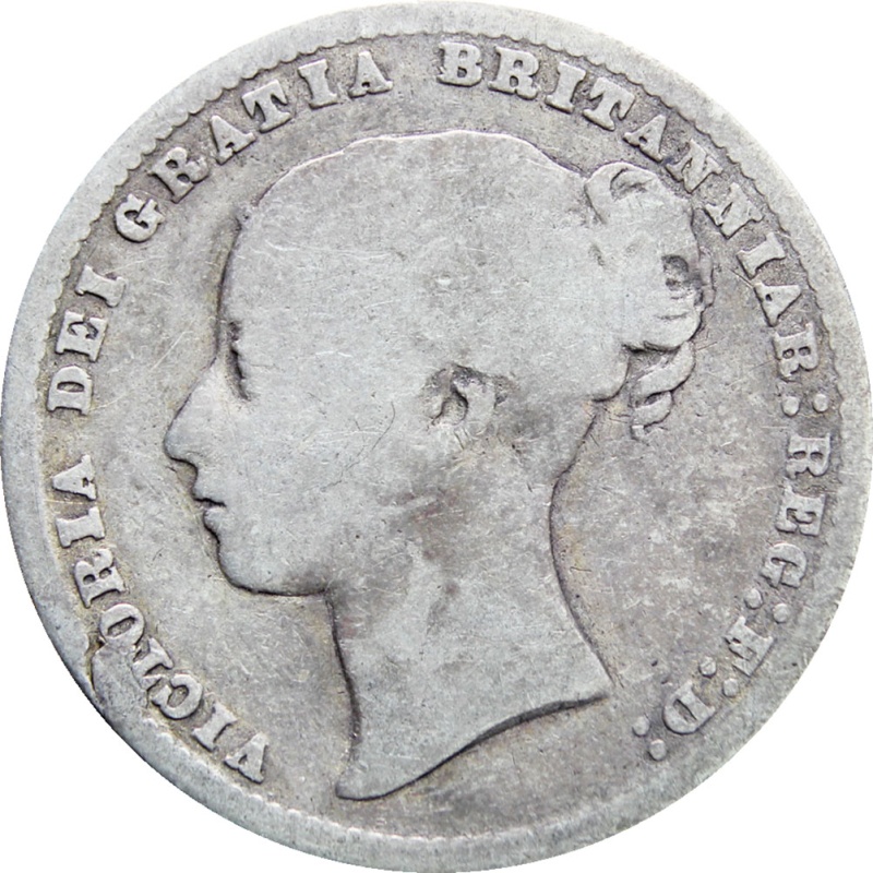 1877 Shilling Victoria Queen Great Britain Silver Coin British