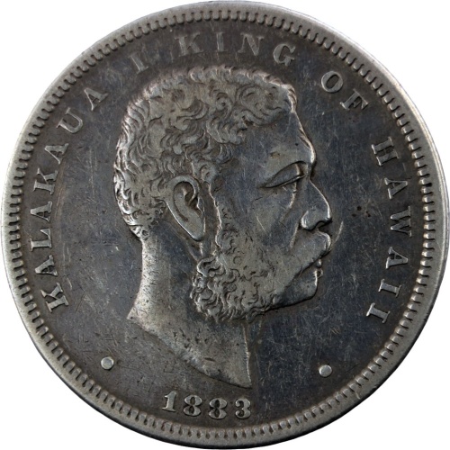 1883 Half Dollar Hawaii (Hapalua) Kalakaua Coin