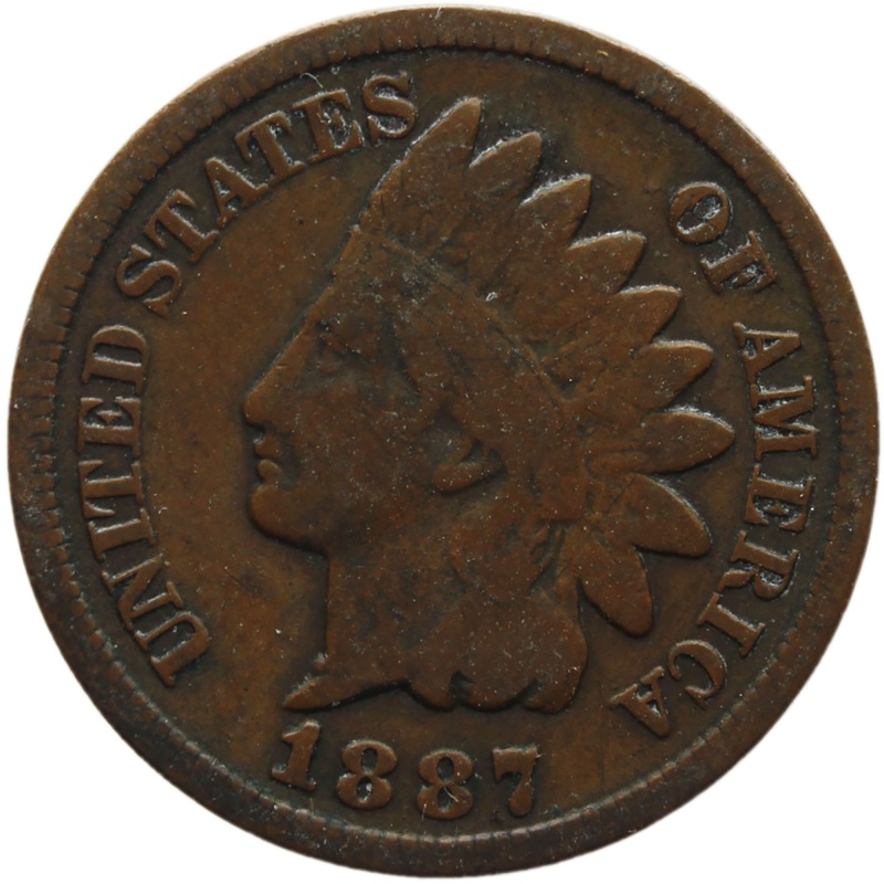 1887 One Cent United States Indian Head Coin