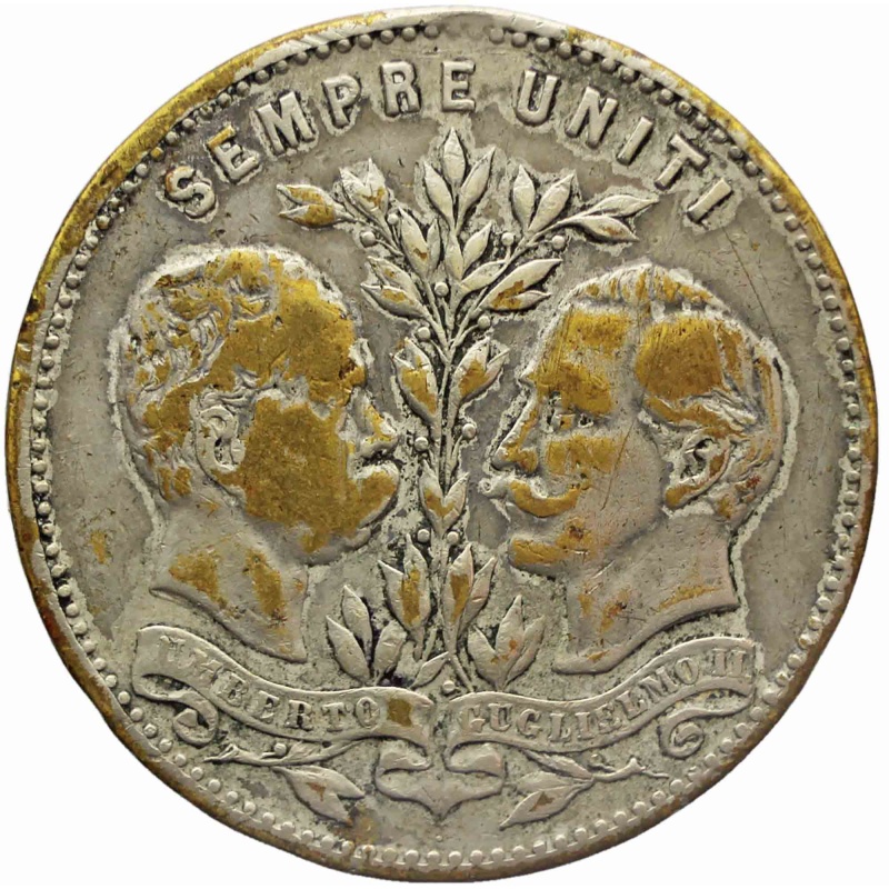 1888 Medal Germany Empire and Italy Wilhelm II and Umberto I Visit of the Emperor Wilhelm II to Italy