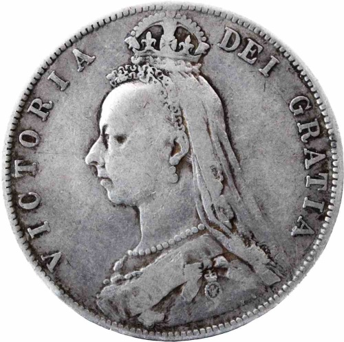 1891 Great Britain Victoria Silver Half Crown Coin