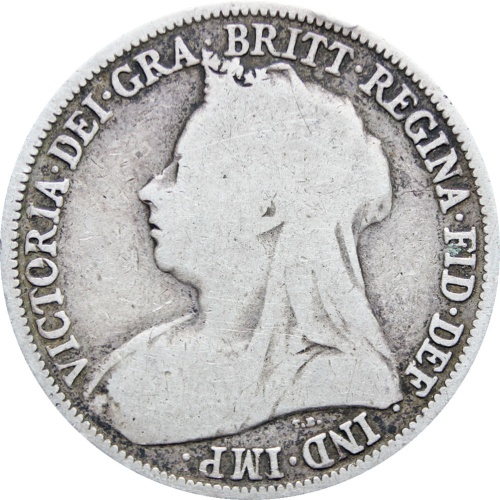 1893 Great Britain Queen Victoria Shilling Silver Coin