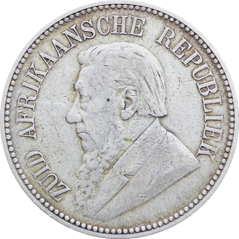 1896 ZAR South Africa Paul Kruger silver 2 and half shilling coin