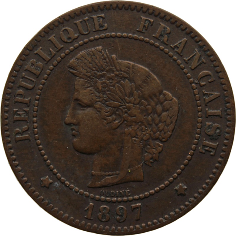 1897 A 5 Centimes France Coin