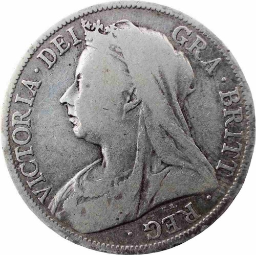 1897 Great Britain Victoria Silver Half Crown Coin