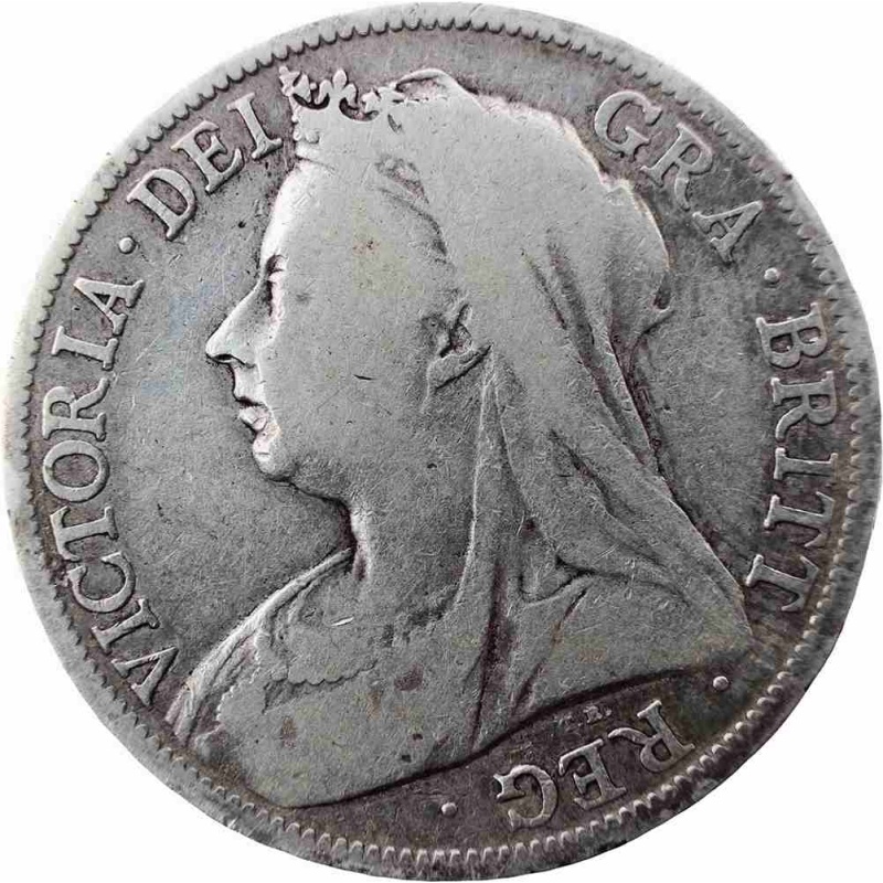 1897 Great Britain Victoria Silver Half Crown Coin