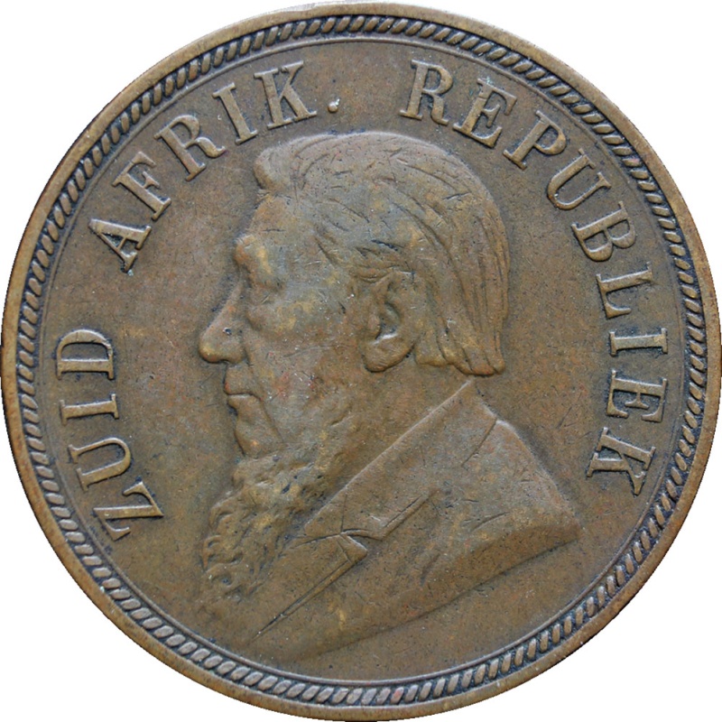 1898 South Africa Johannes Paulus Kruger One Penny Coin