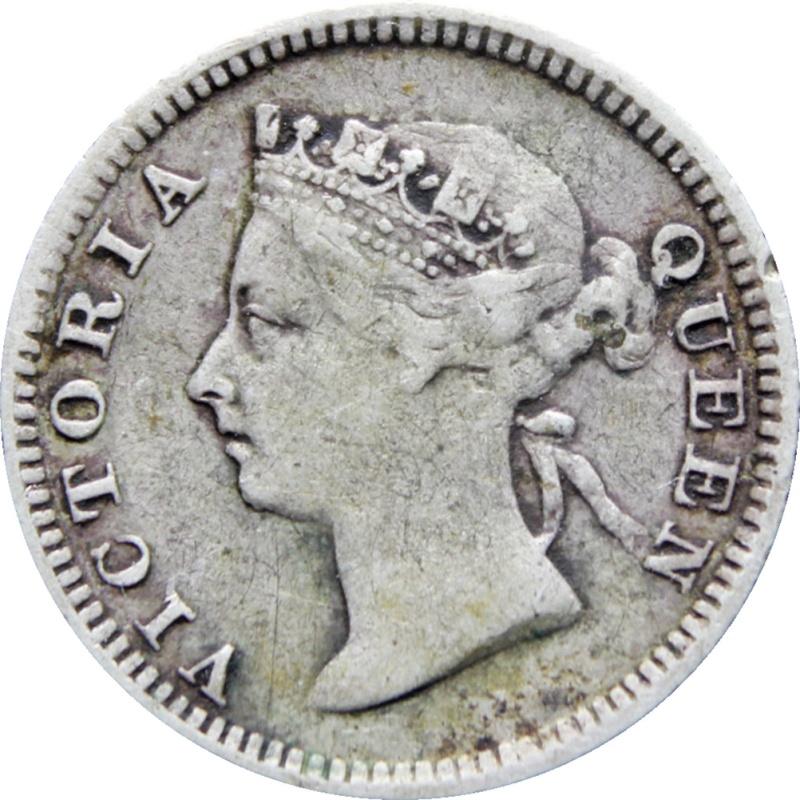1898 Straits Settlements Queen Victoria 5 Cents Coin