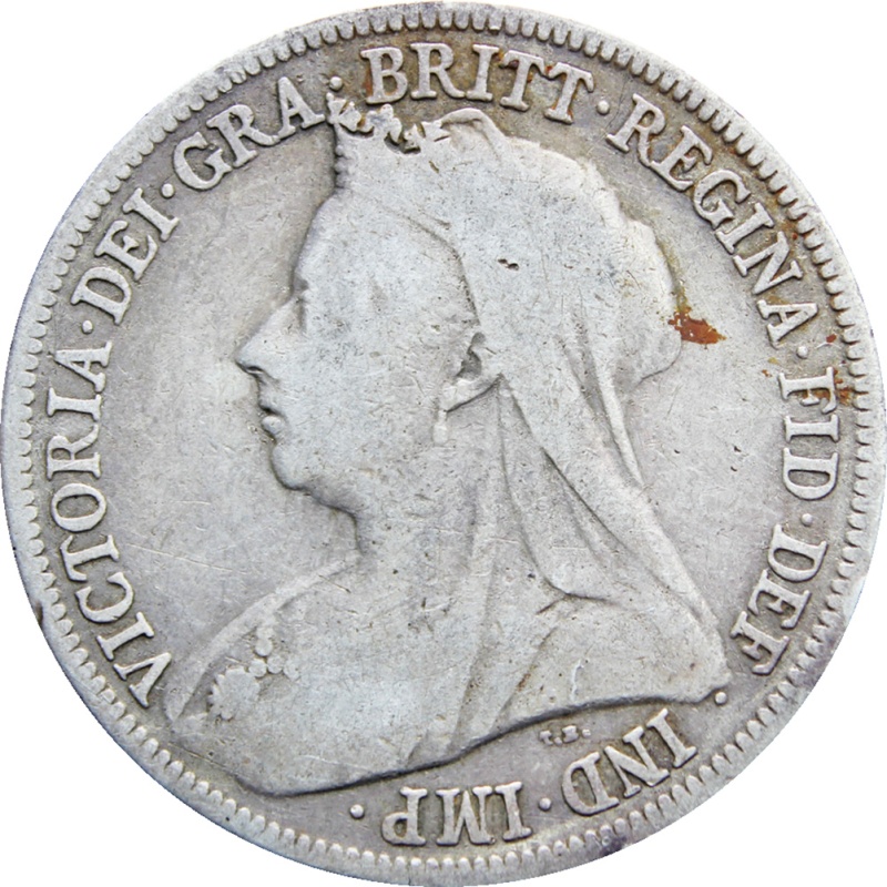 1900 Shilling Queen Victoria Great Britain Silver Coin