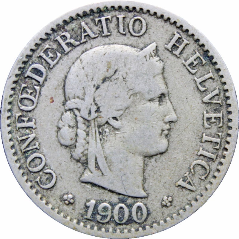1900 Switzerland 5 Rappen Coin