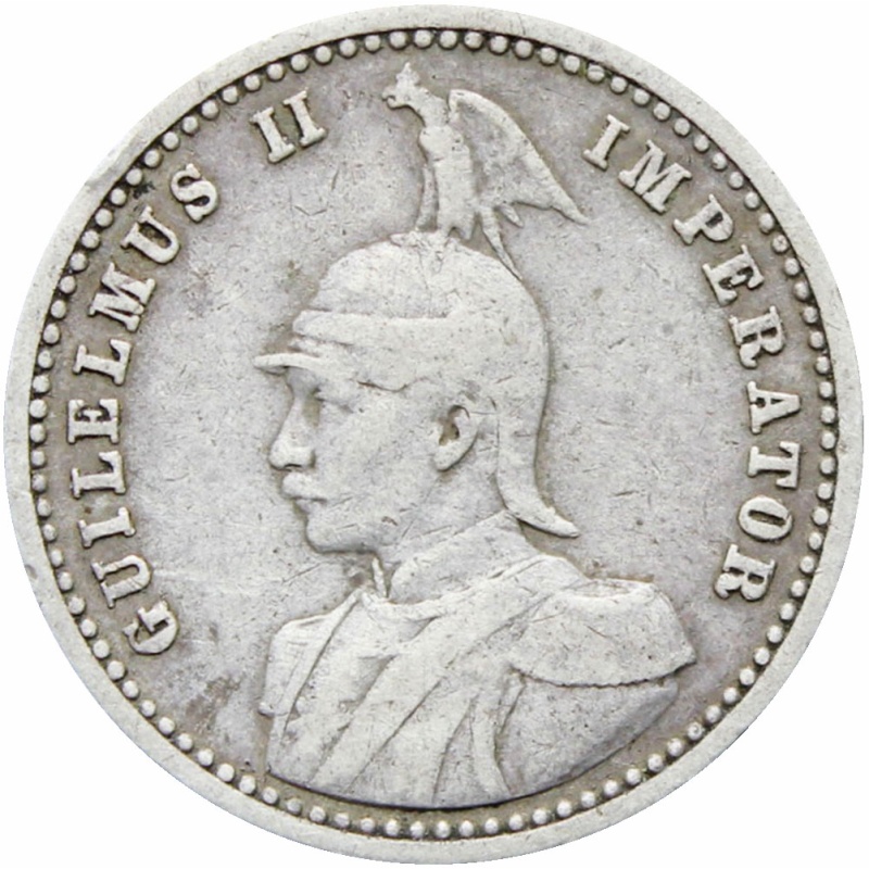 1901 German East Africa Wilhelm II silver ¼ Rupie (quarter rupee) coin